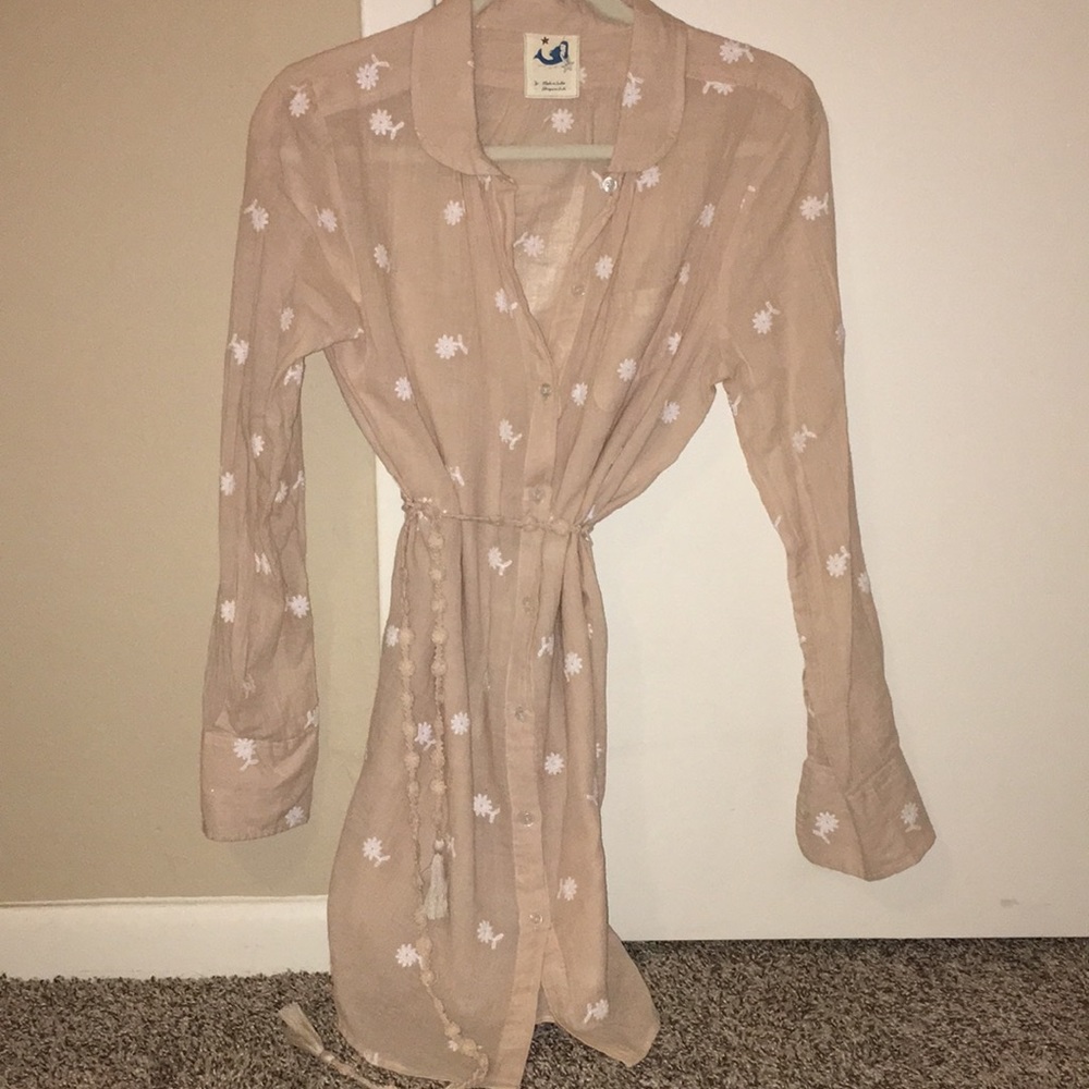 Tan dress from Anthropologie